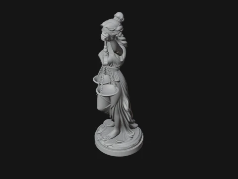 Lady Justice Statue Design 7 - 3D Print Model 3D Print Model
