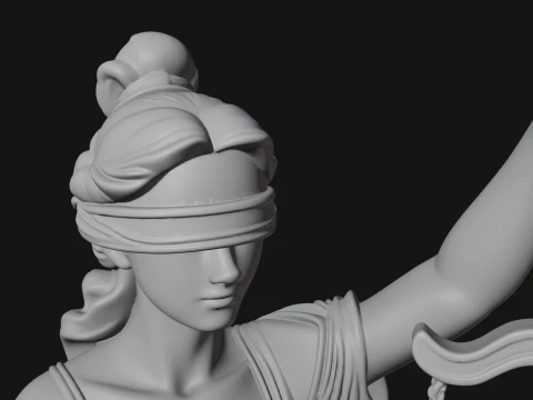 Lady Justice Statue Design 7 - 3D Print Model 3D Print Model