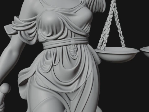 Lady Justice Statue Design 7 - 3D Print Model 3D Print Model