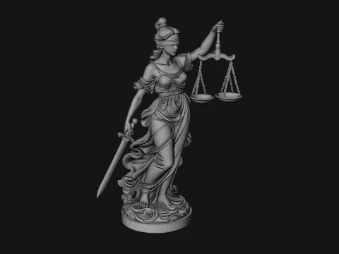 Lady Justice Statue Design 7 - 3D Print Model 3D Print Model