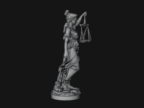 Lady Justice Statue Design 7 - 3D Print Model 3D Print Model
