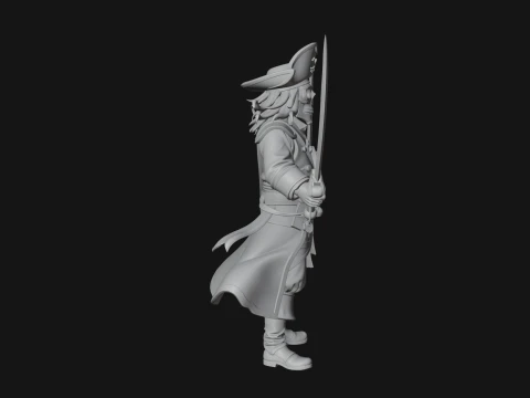 Skeleton Pirate Captain Statue Design 5 - 3D Print Model 3D Print Model