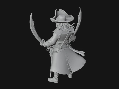 Skeleton Pirate Captain Statue Design 5 - 3D Print Model 3D Print Model