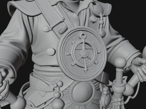 Skeleton Pirate Captain Statue Design 5 - 3D Print Model 3D Print Model