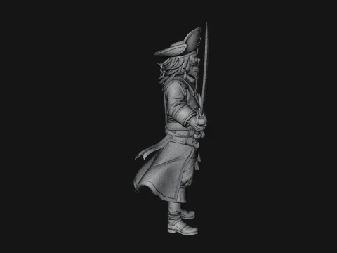 Skeleton Pirate Captain Statue Design 5 - 3D Print Model 3D Print Model