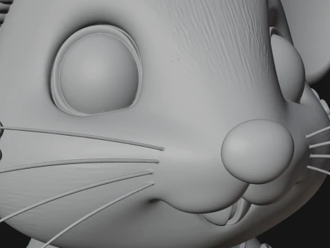 Floral Chibi Mouse Statue Design 4 - 3D Print Model 3D Print Model