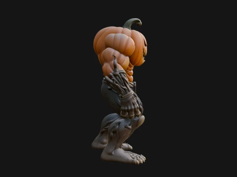 Pumpkin Tree Creature Statue Design 3 - 3D Print Model 3D Print Model