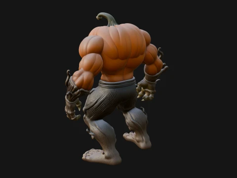 Pumpkin Tree Creature Statue Design 3 - 3D Print Model 3D Print Model