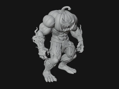Pumpkin Tree Creature Statue Design 3 - 3D Print Model 3D Print Model