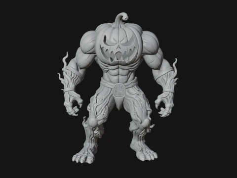 Pumpkin Tree Creature Statue Design 3 - 3D Print Model 3D Print Model