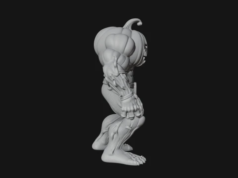 Pumpkin Tree Creature Statue Design 3 - 3D Print Model 3D Print Model