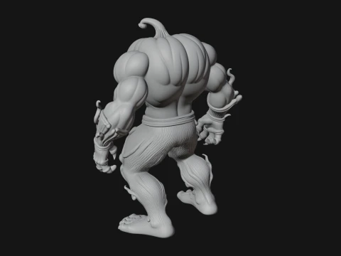 Pumpkin Tree Creature Statue Design 3 - 3D Print Model 3D Print Model