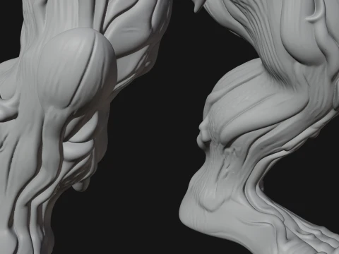Pumpkin Tree Creature Statue Design 3 - 3D Print Model 3D Print Model