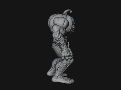 Pumpkin Tree Creature Statue Design 3 - 3D Print Model 3D Print Model