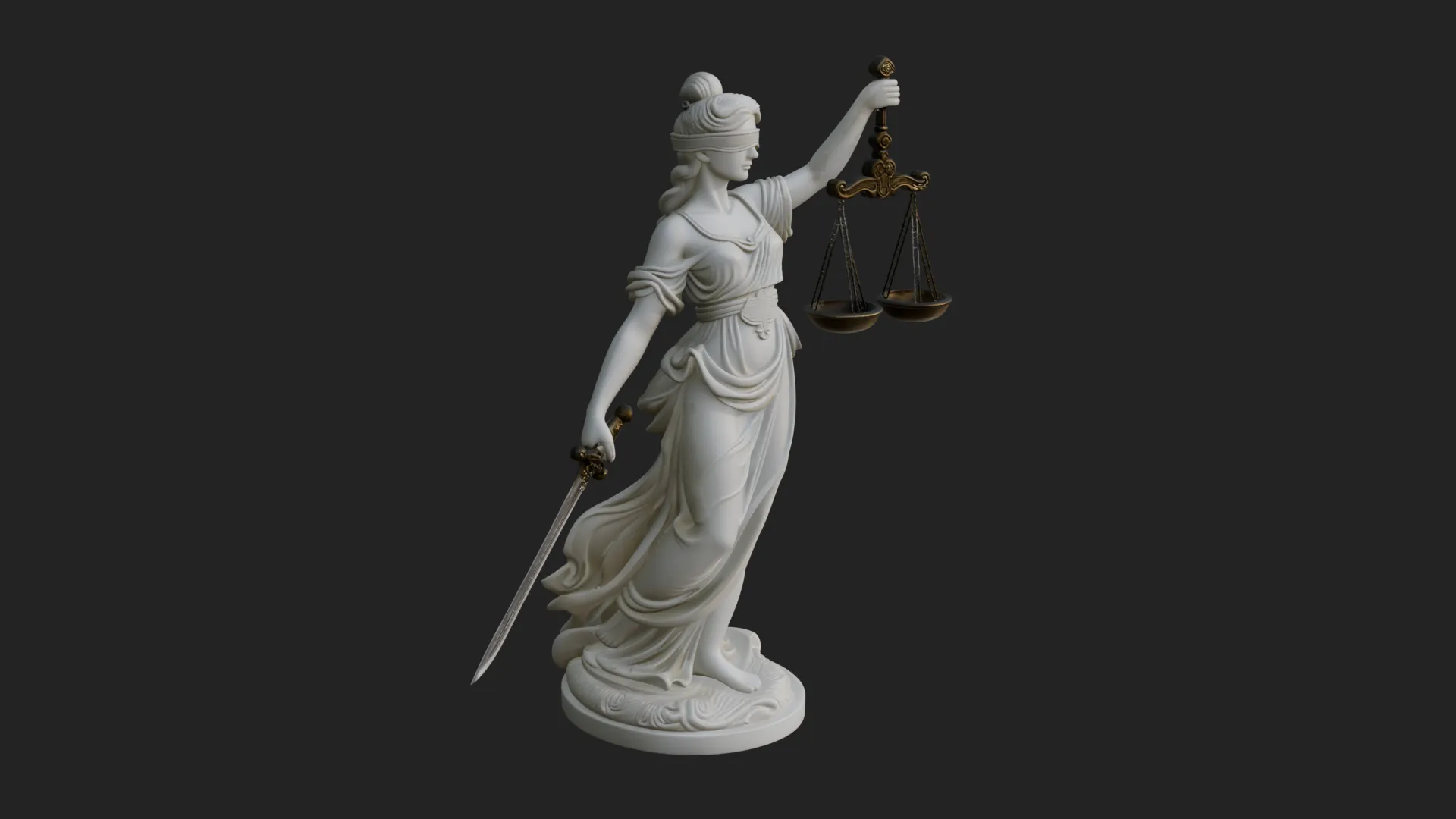 Lady Justice Statue Design 8 - 3D Print Model 3D Print Model .c4d .max .obj .3ds .fbx .stl .blend
