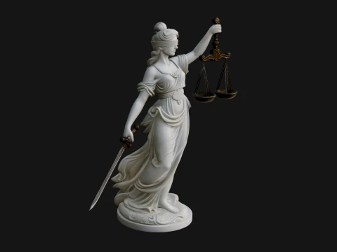 Lady Justice Statue Design 8 - 3D Print Model 3D Print Model