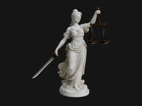 Lady Justice Statue Design 8 - 3D Print Model 3D Print Model