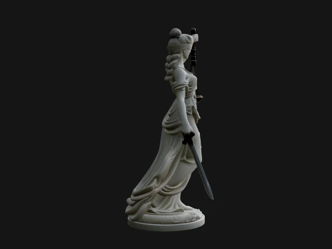 Lady Justice Statue Design 8 - 3D Print Model 3D Print Model