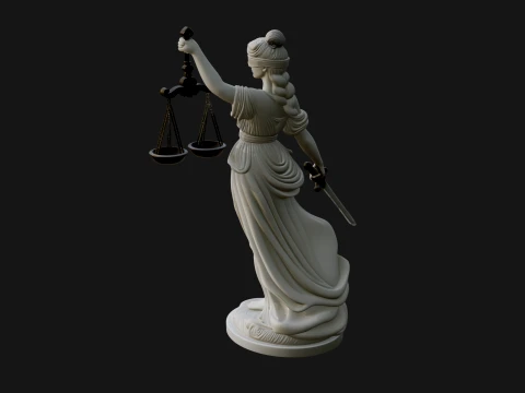 Lady Justice Statue Design 8 - 3D Print Model 3D Print Model
