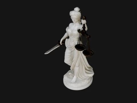 Lady Justice Statue Design 8 - 3D Print Model 3D Print Model