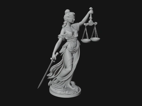Lady Justice Statue Design 8 - 3D Print Model 3D Print Model