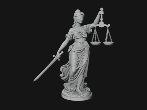 Lady Justice Statue Design 8 - 3D Print Model 3D Print Model