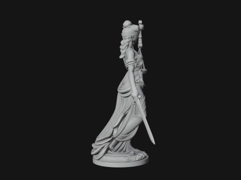 Lady Justice Statue Design 8 - 3D Print Model 3D Print Model