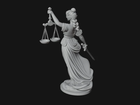 Lady Justice Statue Design 8 - 3D Print Model 3D Print Model