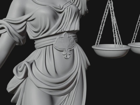 Lady Justice Statue Design 8 - 3D Print Model 3D Print Model