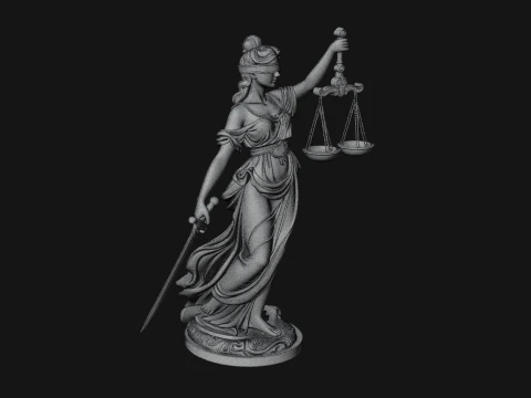 Lady Justice Statue Design 8 - 3D Print Model 3D Print Model