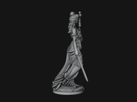 Lady Justice Statue Design 8 - 3D Print Model 3D Print Model