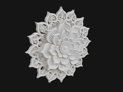 Lotus Mandala Wall Plaque Design 11 - 3D Print Model 3D Print Model