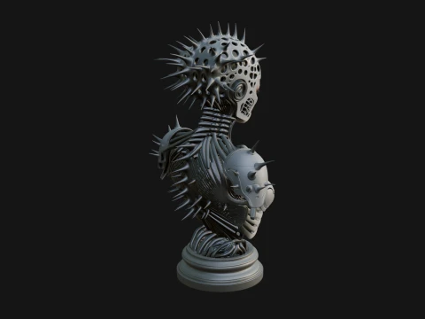 Medusa Cyborg Bust Statue Design 4 - 3D Print Model 3D Print Model