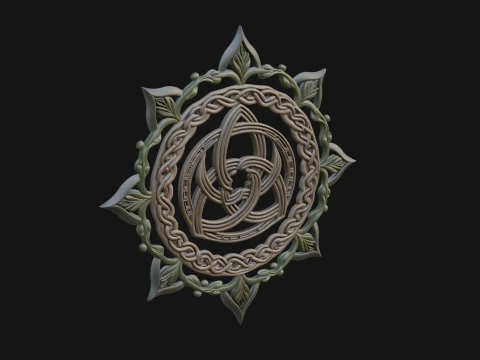 Celtic Trinity Knot Pendant Design 16 - 3D Print Model Modelo de Impressão 3D