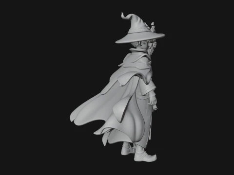 Young Mage with Staff Statue Design 4 - 3D Print Model 3D Print Model