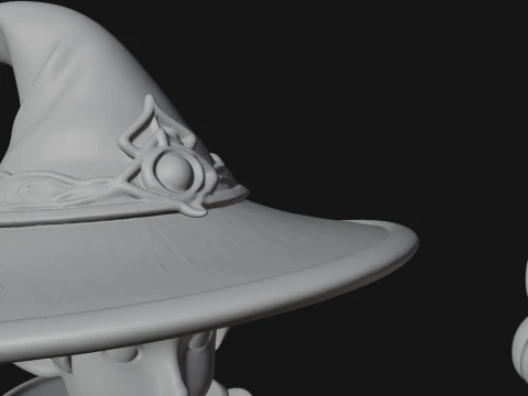 Young Mage with Staff Statue Design 4 - 3D Print Model 3D Print Model