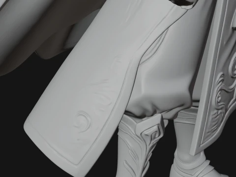 Young Mage with Staff Statue Design 4 - 3D Print Model 3D Print Model