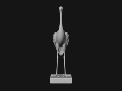 Crane on Pedestal Statue Design 3 - 3D Print Model 3D Print Model