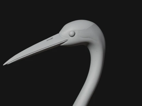 Crane on Pedestal Statue Design 3 - 3D Print Model 3D Print Model