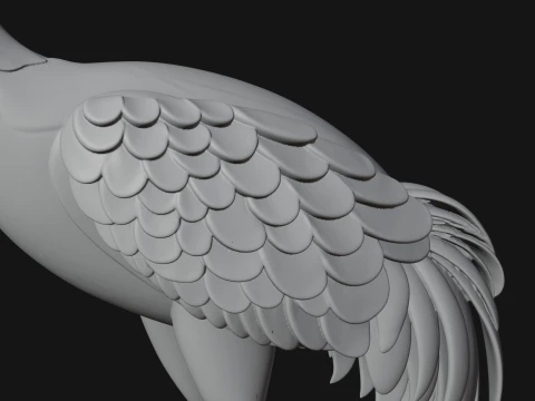 Crane on Pedestal Statue Design 3 - 3D Print Model 3D Print Model