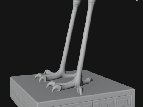 Crane on Pedestal Statue Design 3 - 3D Print Model 3D Print Model