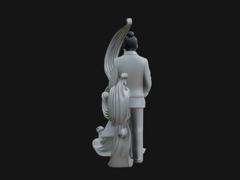 Robed Couple Statue Design 3 - 3D Print Model 3D Print Model