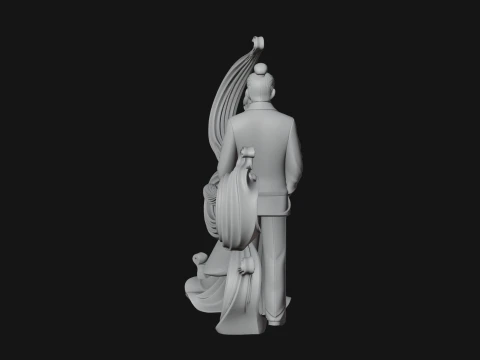 Robed Couple Statue Design 3 - 3D Print Model 3D Print Model