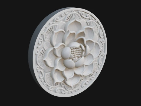 Lotus Mandala Wall Plaque Design 12 - 3D Print Model 3Dプリントモデル
