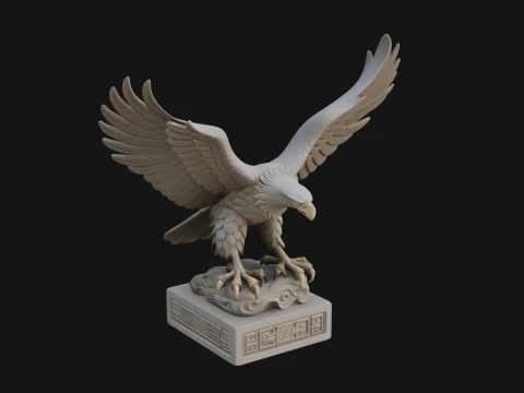 Eagle on Pedestal Statue Design 4 - 3D Print Model 3D printmodel