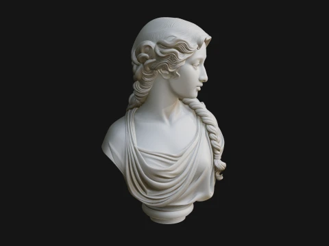 Greek Maiden Bust Statue Design 4 - 3D Print Model Modèles 3D en vedette