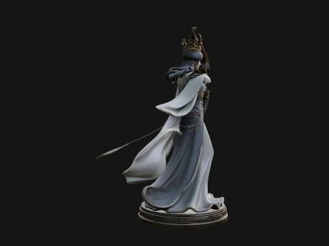 Elven Archer Queen Statue Design 7 - 3D Print Model 3D Print Model