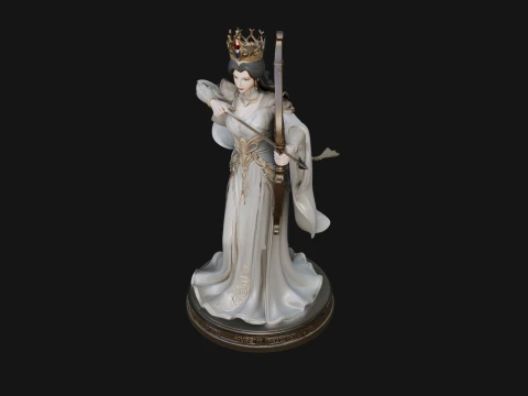 Elven Archer Queen Statue Design 7 - 3D Print Model 3D Print Model