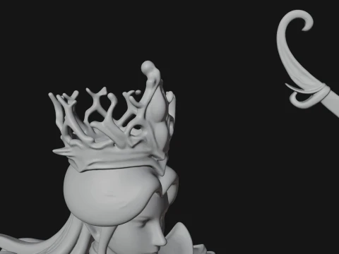 Elven Archer Queen Statue Design 7 - 3D Print Model 3D Print Model