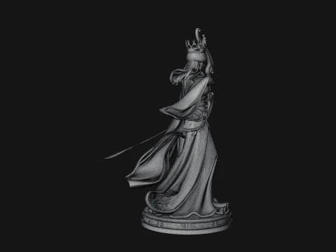 Elven Archer Queen Statue Design 7 - 3D Print Model 3D Print Model